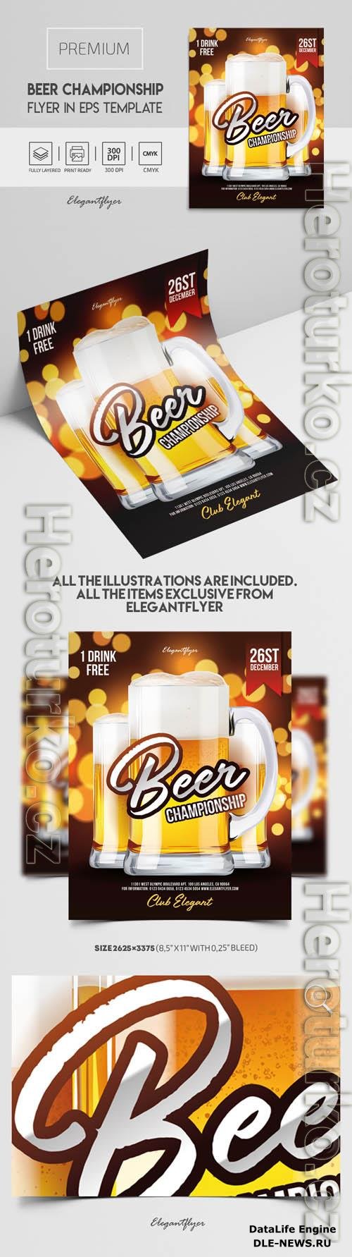 Beer Championship  Premium Vector Flyer EPS Template