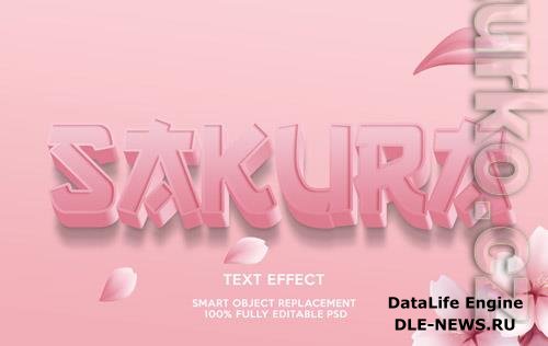 Sakura text effect template Premium Psd