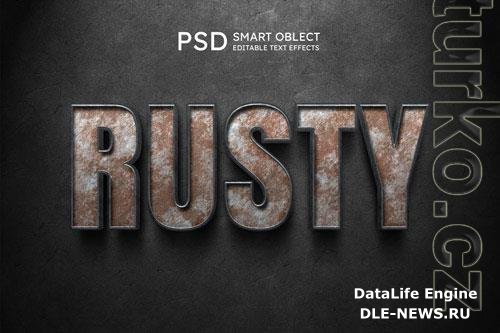 Rusty text style effect psd