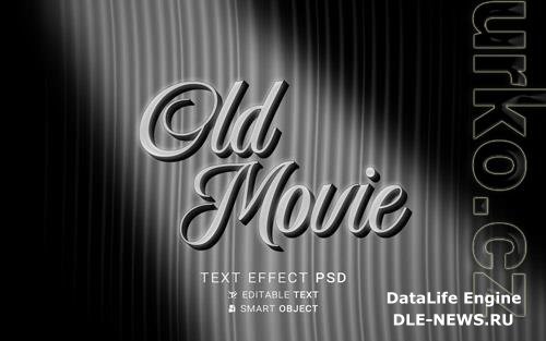 Psd text effect the end old movie design