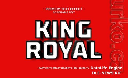 King royal 3d text effect template Premium Psd