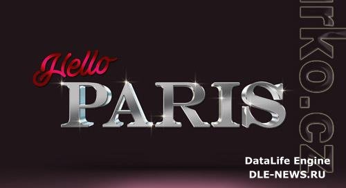 Hello paris 3d text style effect mockup template Premium Psd