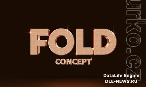 Fold concept 3d text style effect mockup template Premium Psd