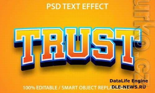 Editable text effect trust premium Premium Psd