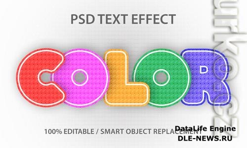 Editable text effect color paper premium Premium Psd