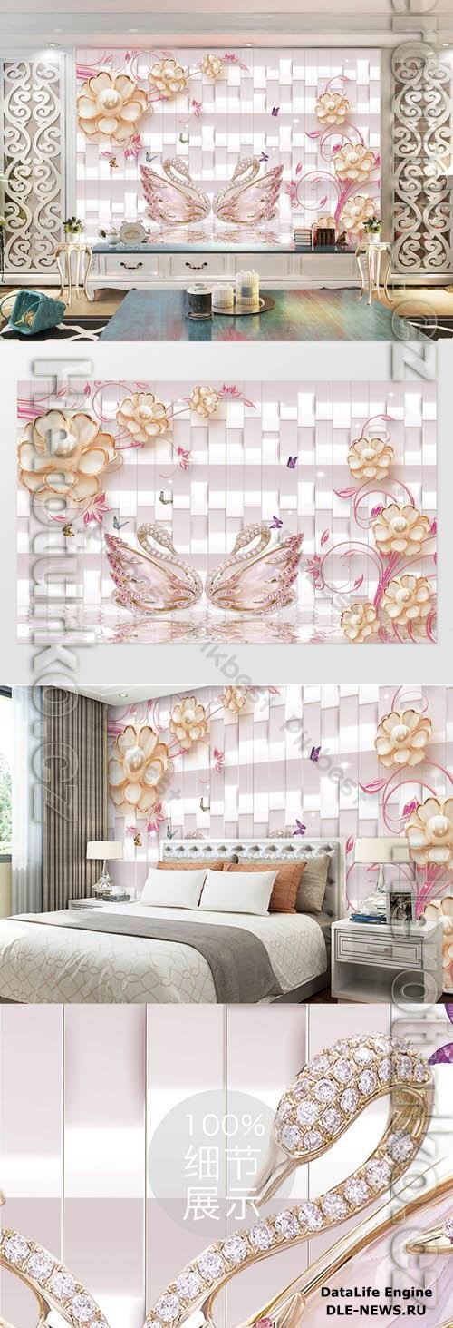 Luxury jewelry 3d tv background wall