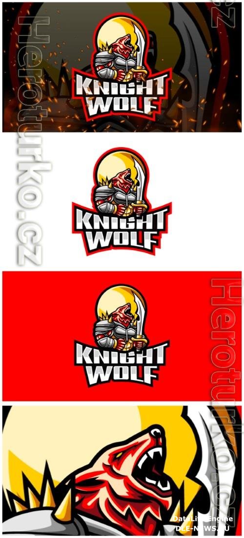 Knight Wolf E-Sport and Sport Logo Template