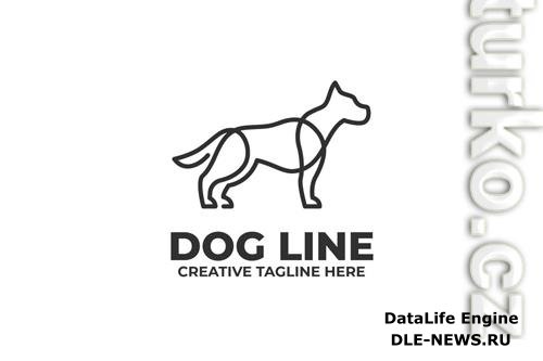 One Line Dog Illustration Logo