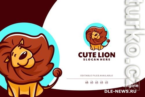 Cute Lion Cartoon Logo