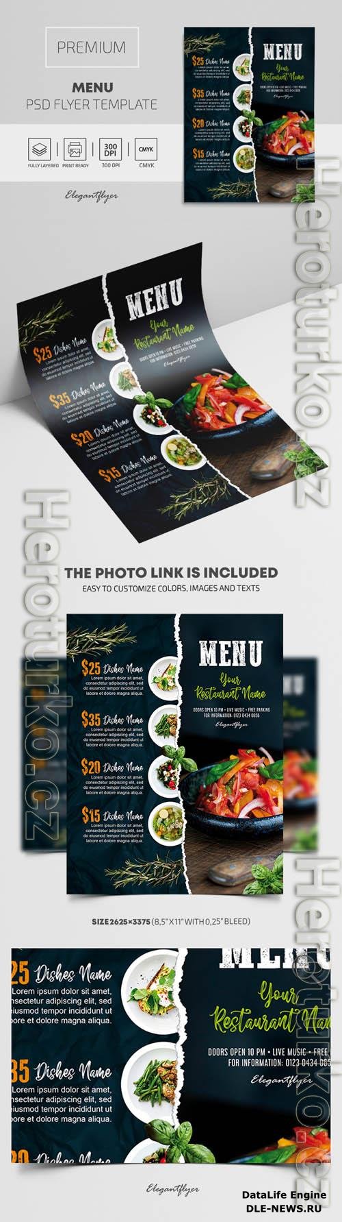 Menu Premium PSD Flyer Template vol 2