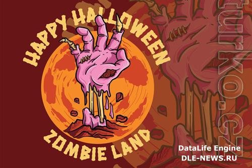 Zombie Land - Handdrawn Logo Illustration