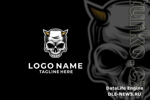 Devil Skull Logo Design Vector