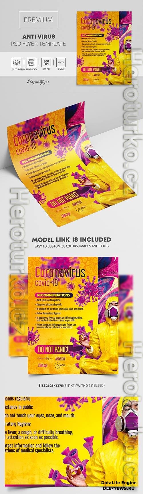 Coronavirus Recommendations Premium PSD Flyer Template