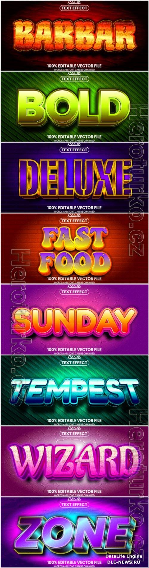 3d text editable style effect vector vol 70