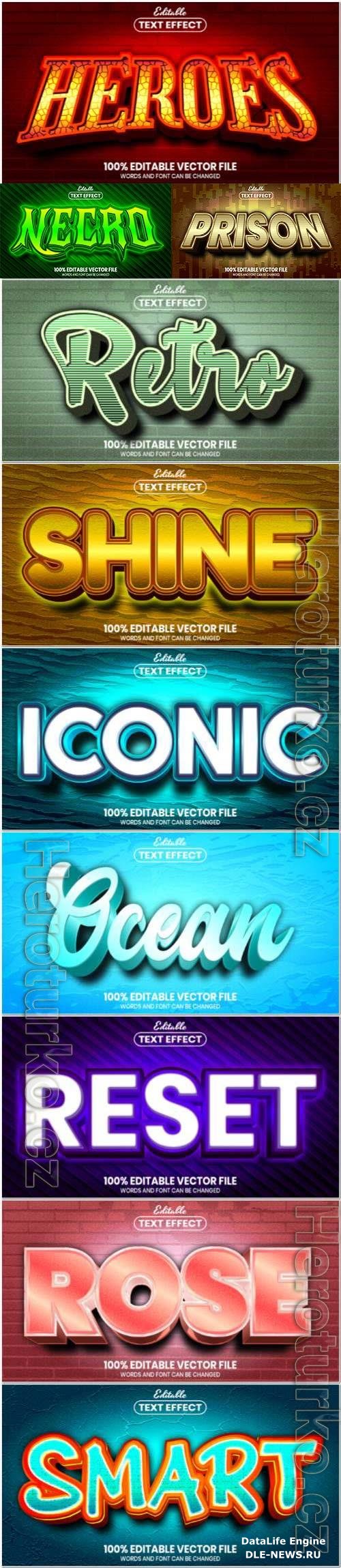 3d text editable style effect vector vol 69