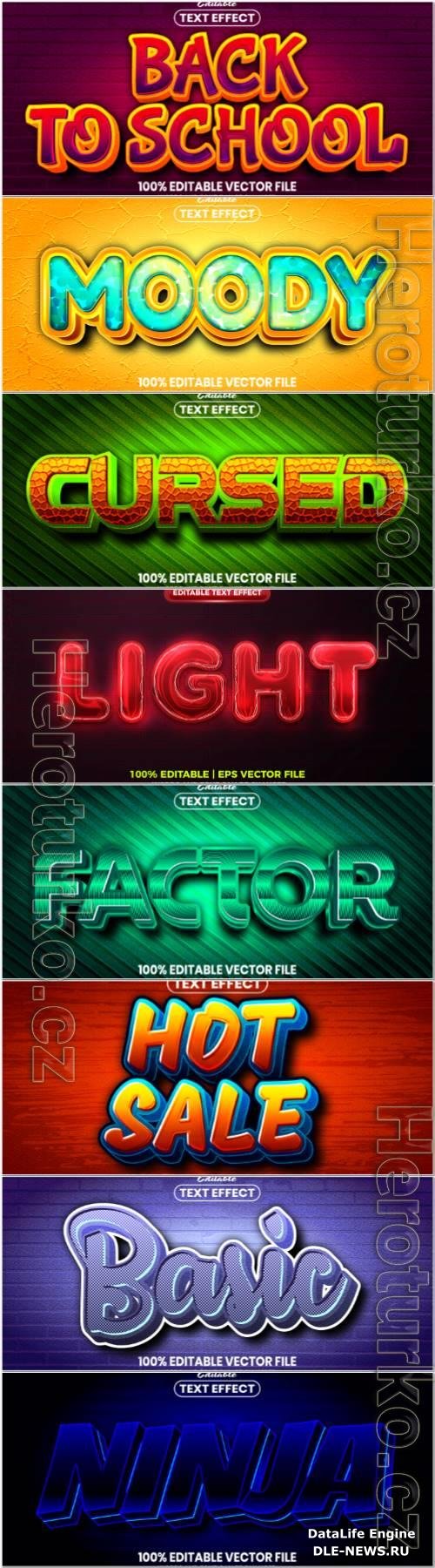 3d text editable style effect vector vol 68