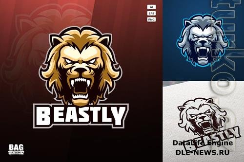 Golden Lion Esport Logo design templates