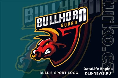 Bull Angry E Sport logo design templates