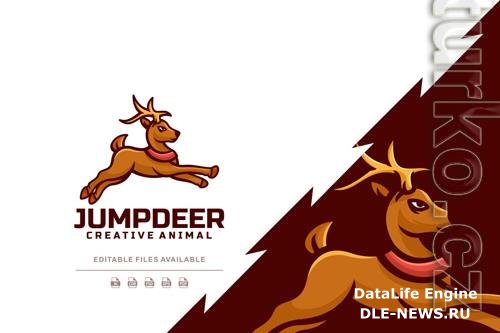 Jump Deer Simple Logo design template