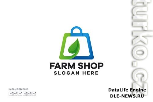 Farm Shop Gradient Logo design template