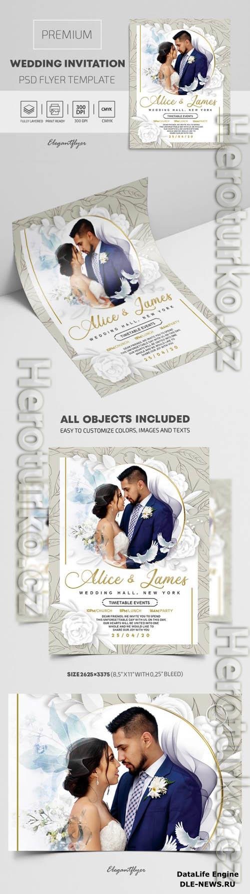 Wedding Invitation Premium PSD Template