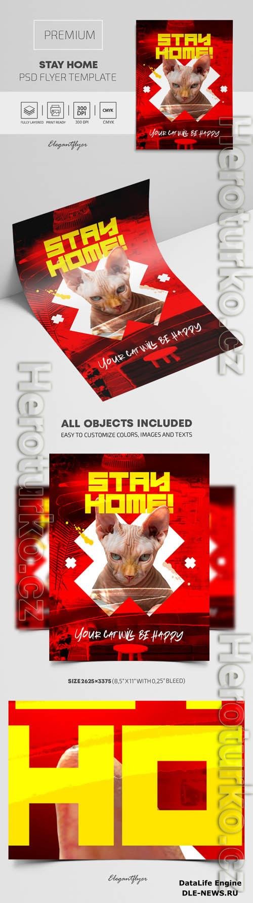 Stay Home Premium PSD Flyer Template