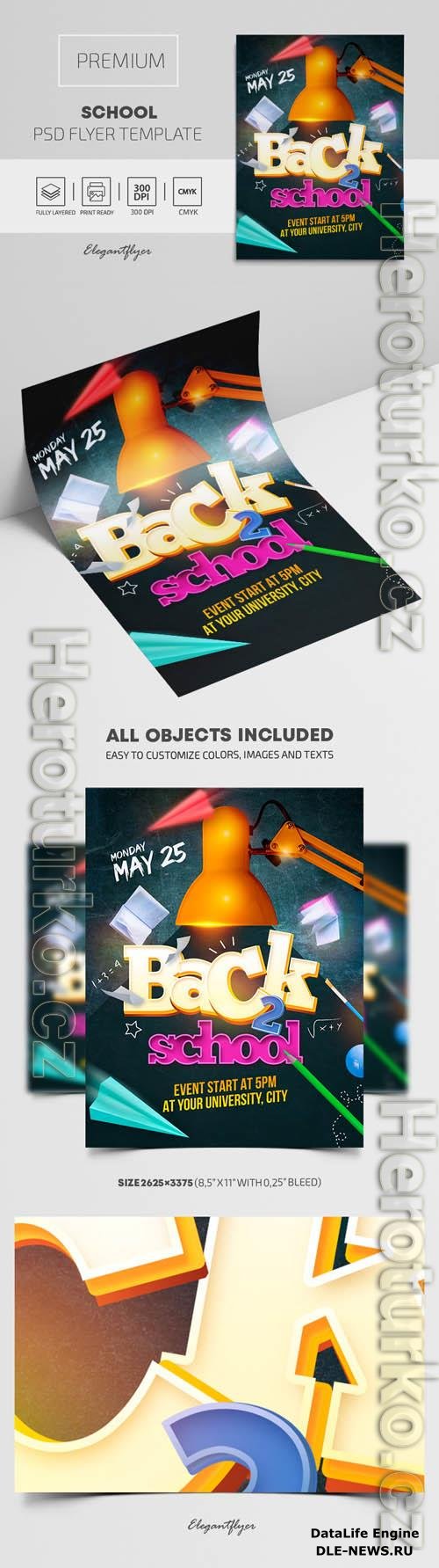 School Flyer PSD Template