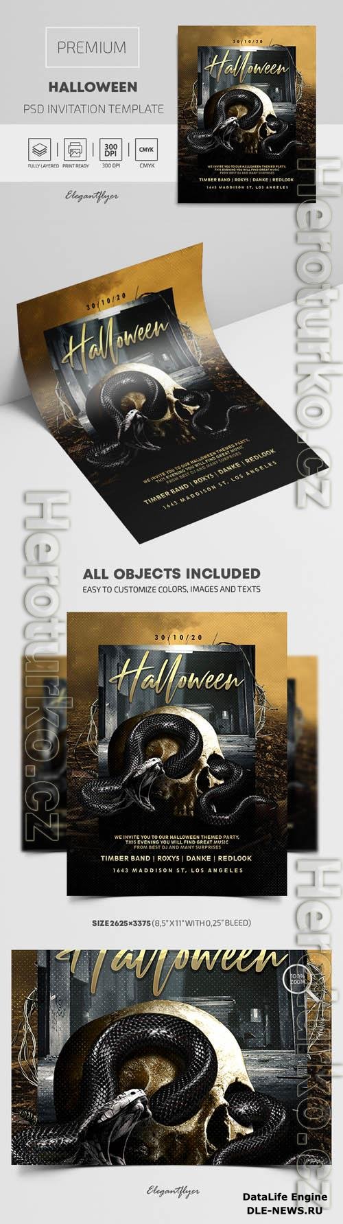 Premium Halloween Invitation PSD vol 3