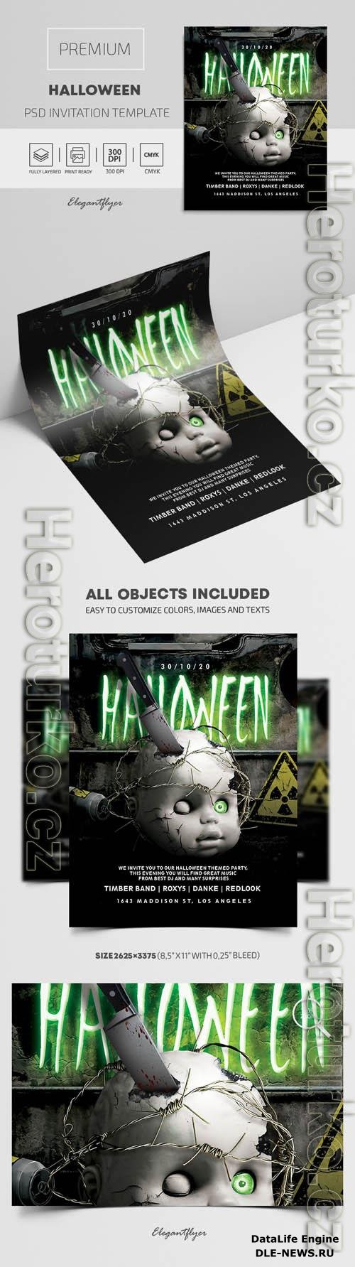 Premium Halloween Invitation PSD Template