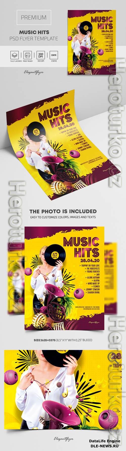 Music Hits Premium PSD Flyer Template