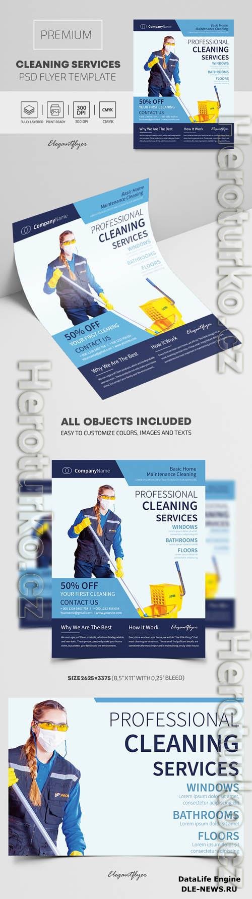 Cleaning Services Premium PSD Flyer Template