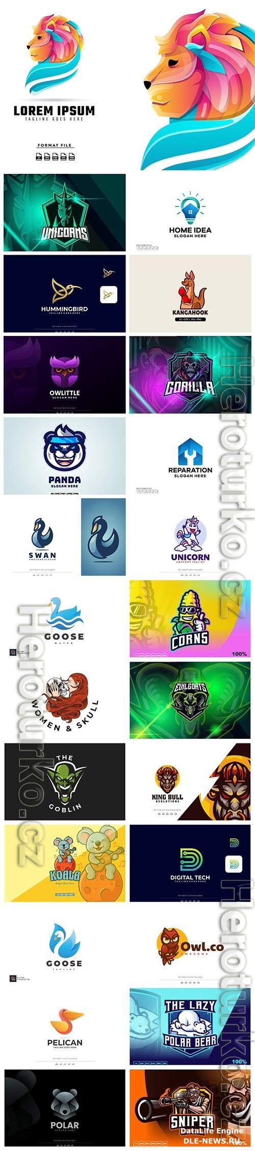 Set mascot logo vector template vol 3