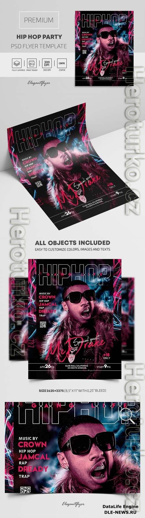 Hip Hop Party Premium PSD Flyer Template vol 2