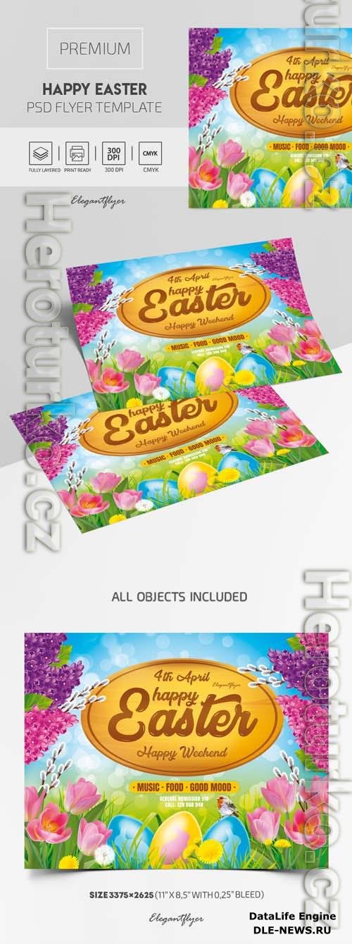 Happy Easter Premium PSD Flyer Template