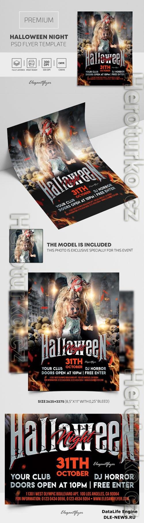 Halloween Night Premium PSD Flyer Template vol 3