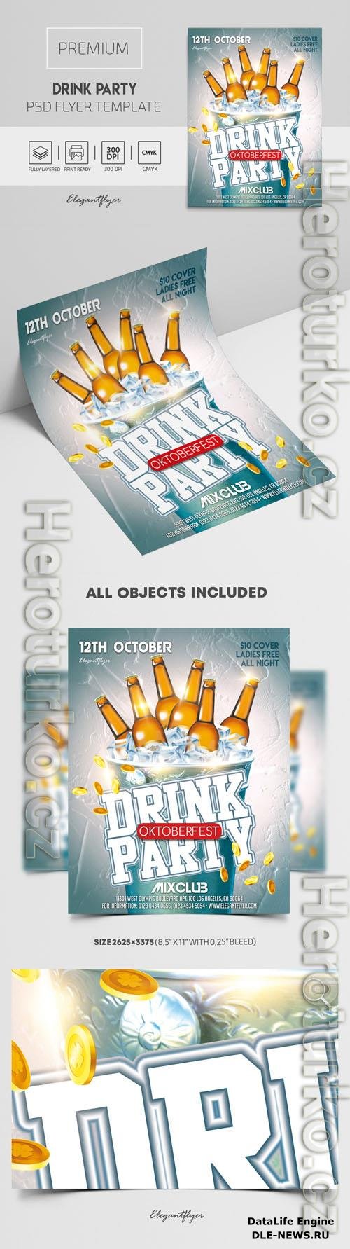 Drink Party Premium PSD Flyer Template