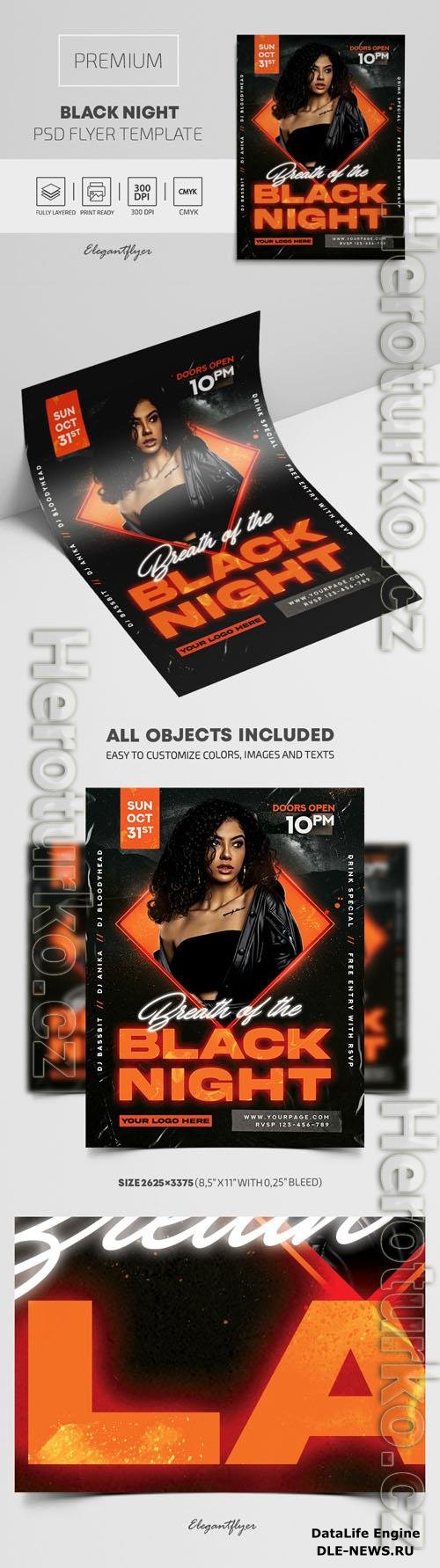 Black Night Premium PSD Flyer Template