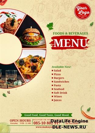 Menu cover design premium psd templatdesign