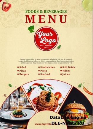 Food menu cover design premium psd template