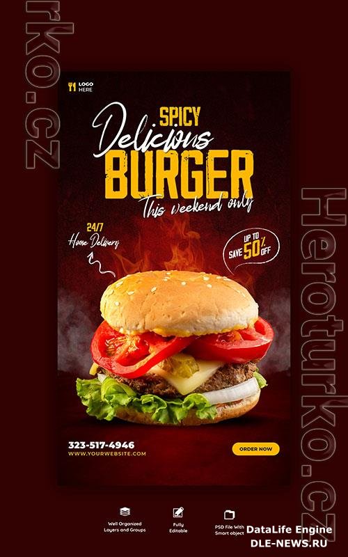 Burger and food menu psd template