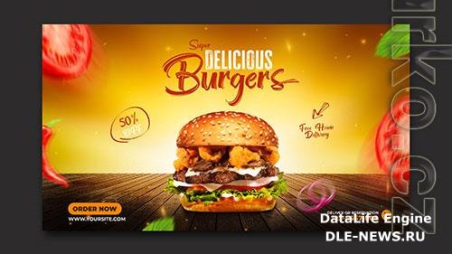 Burger and fast food menu webbanner social media post template psd