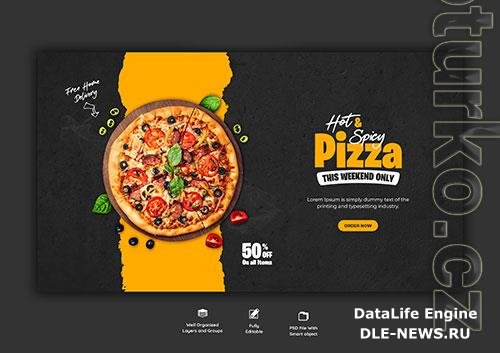 Pizza web banner template Premium Psd