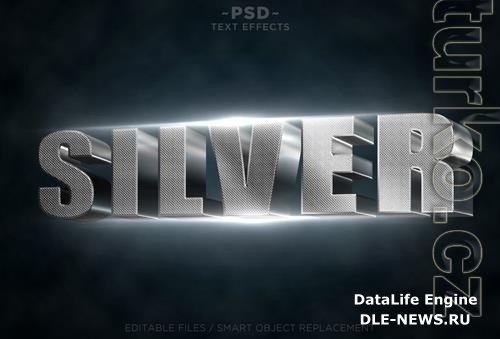 Silver text effects Premium Psd