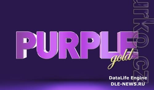 Purple 3d text style effect mockup template Premium Psd