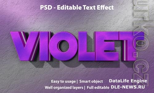 Editable text effect violet premium Premium Psd