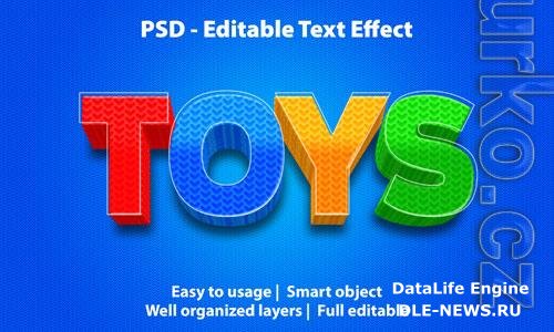 Editable text effect toys premium Premium Psd