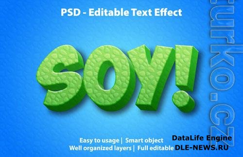 Editable text effect soy premium Premium Psd