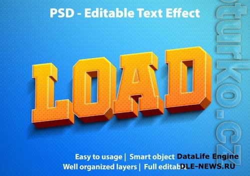 Editable text effect load premium Premium Psd