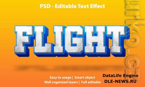 Editable text effect flight premium Premium Psd