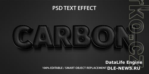 Editable text effect carbon premium Premium Psd